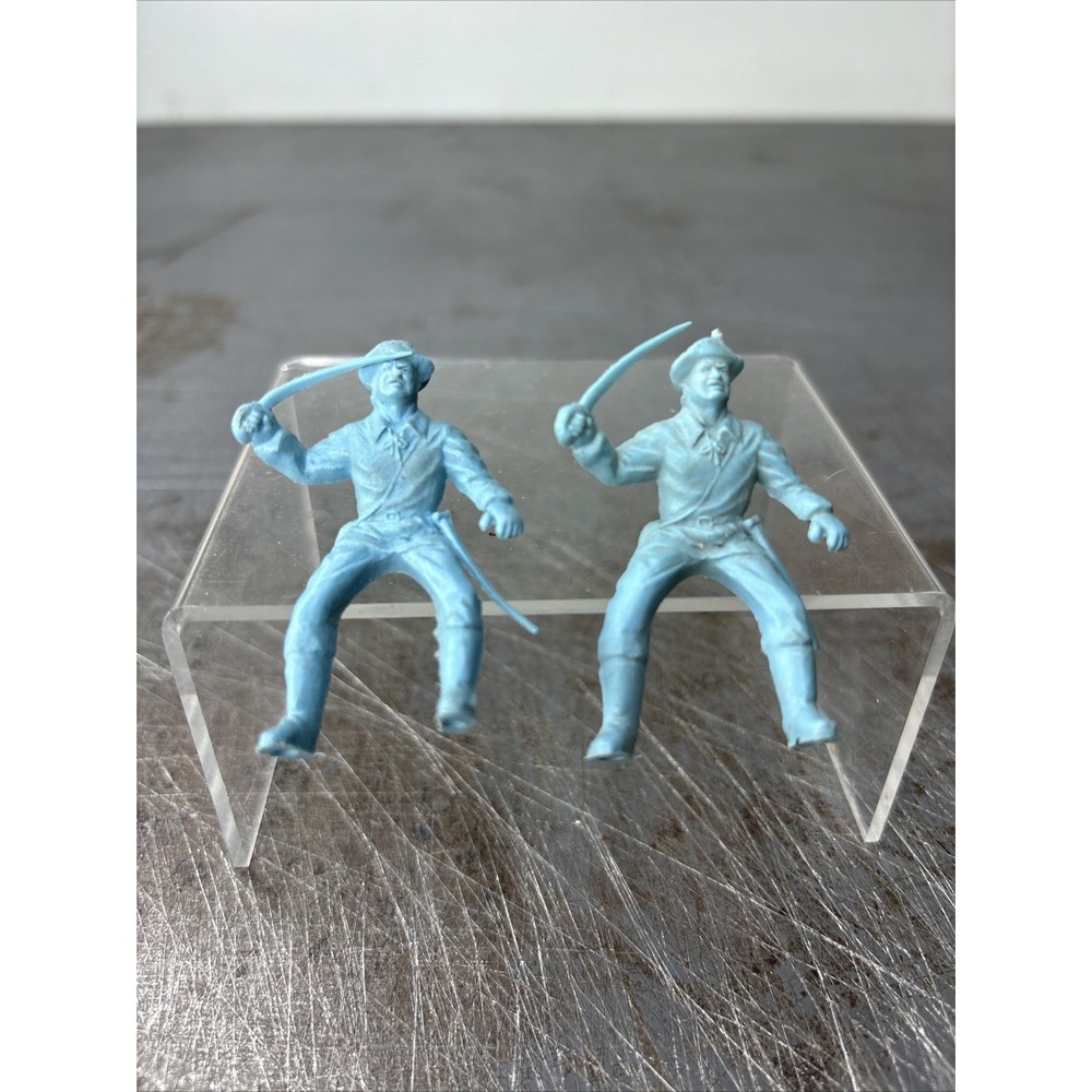 Lot‎ Of 2 Vintage Marx Alamo Play Set Figure Baby Blue Riding Sword